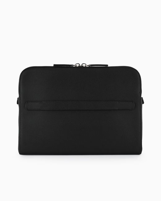 Giorgio Armani Black Leather Document Holder for men