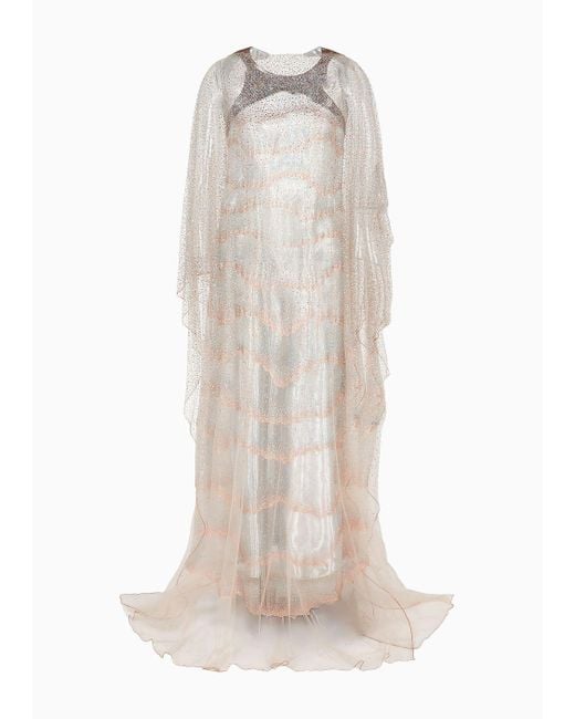 Giorgio Armani White Embroidered Long Dress