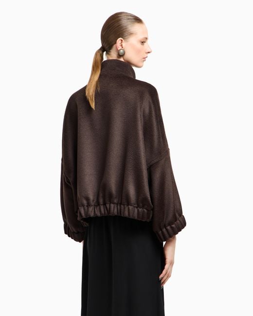 Giorgio Armani Brown Alpaca And Wool Pea Coat