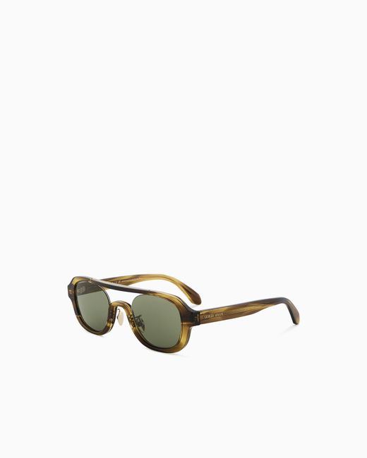 Giorgio Armani Green Irregular-Shaped Sunglasses for men