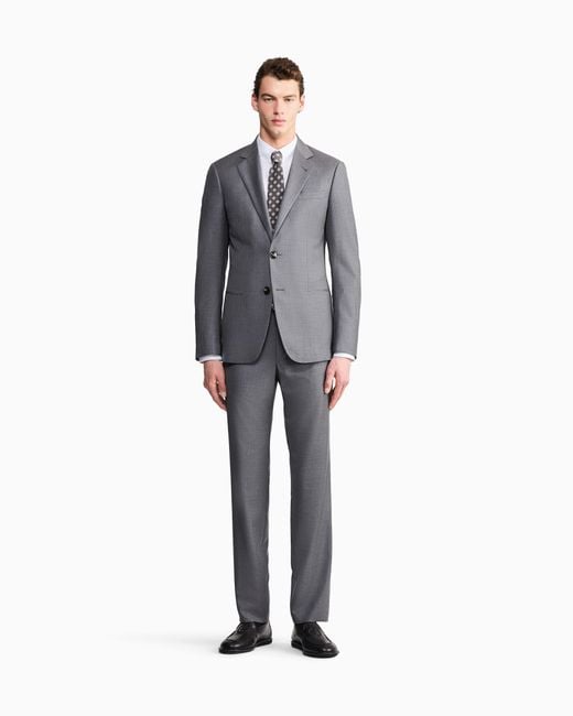 Giorgio Armani Gray Single-Breasted Soho Line Suit for men