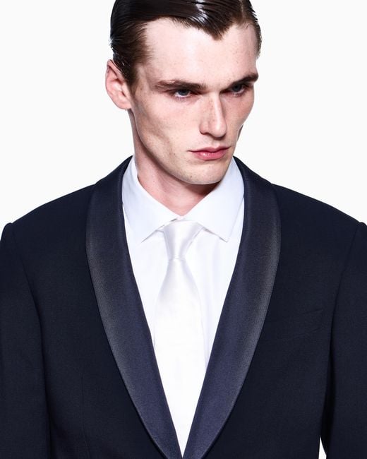 Giorgio Armani White Pure Silk Tie for men
