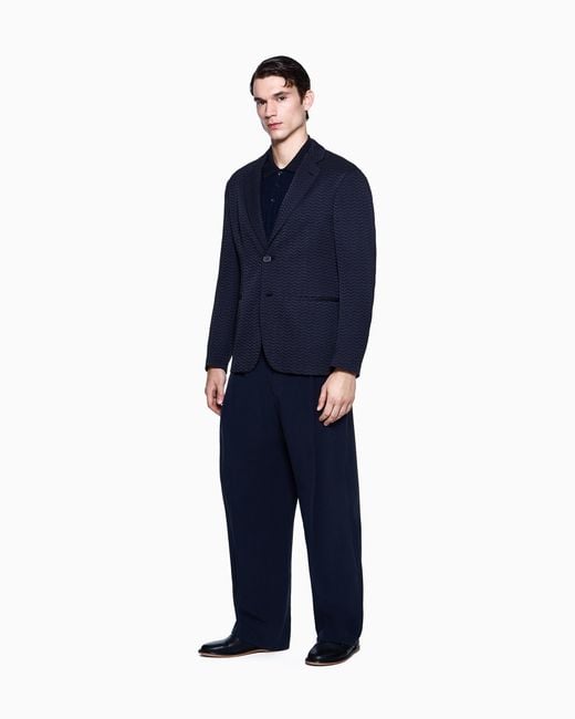 Giorgio Armani Blue Single-Breasted Jacket for men