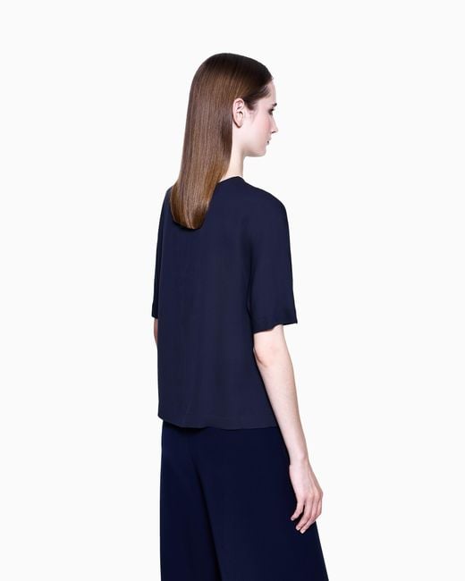 Giorgio Armani Blue Georgette Blouse