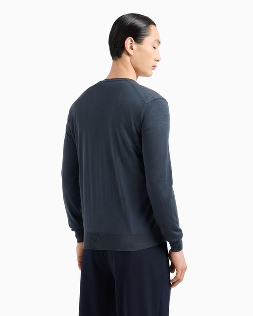 Giorgio Armani Blue Button Cardigan for men