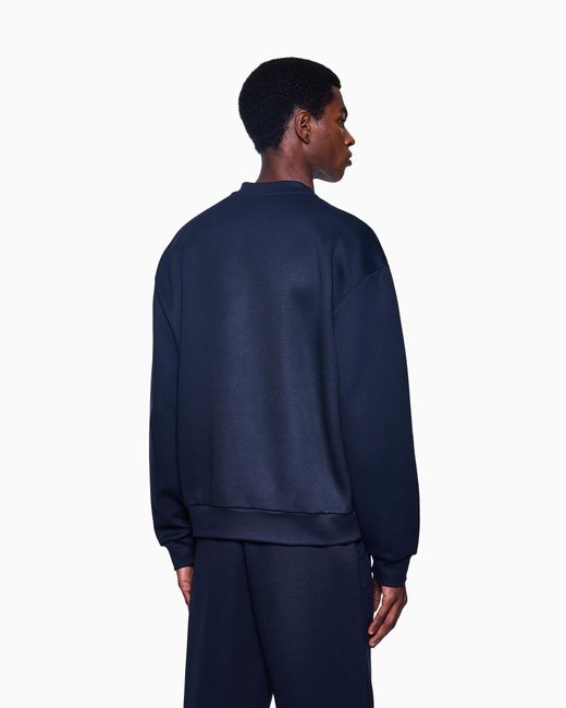 Giorgio Armani Blue Micromodal Jersey Crew-Neck Sweatshirt for men