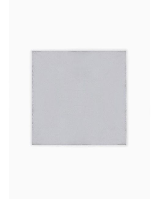 Giorgio Armani White Silk Pocket Square for men