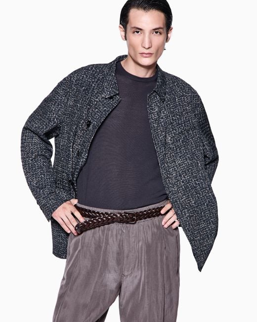 Giorgio Armani Blue Crew Neck Jumper for men