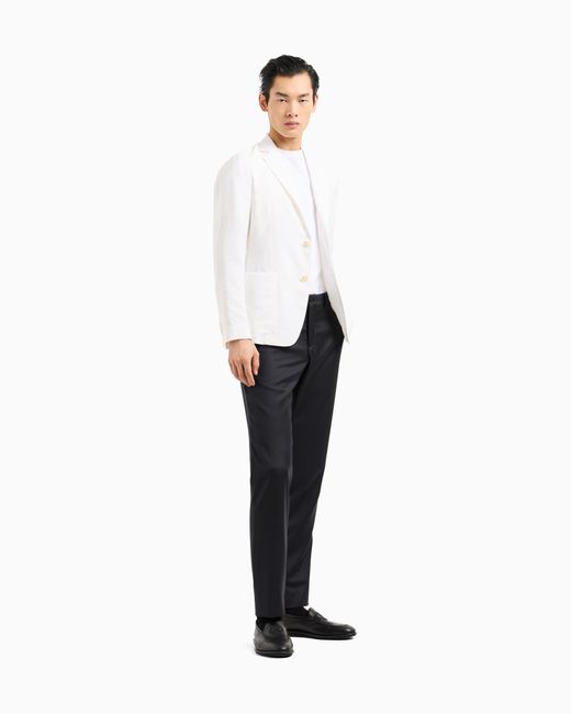 Giorgio Armani White Upton Line Single-Breasted Jacket for men