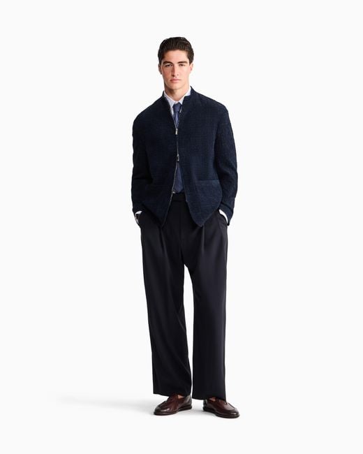 Giorgio Armani Blue Sport Jacket Froissè Stretch Velvet for men