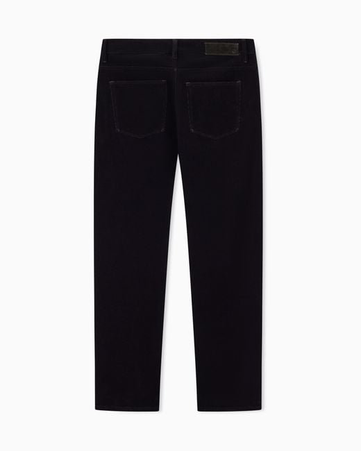 Giorgio Armani Blue Five-Pocket Corduroy Trousers for men