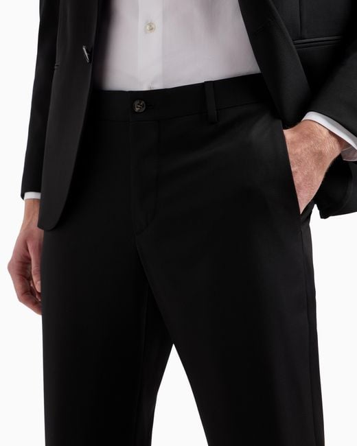 Giorgio Armani Einreihiger Anzug Der Soho-Linie Aus Wolltwill in Black für Herren