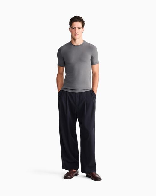 Giorgio Armani Gray Crew-Neck T-Shirt for men