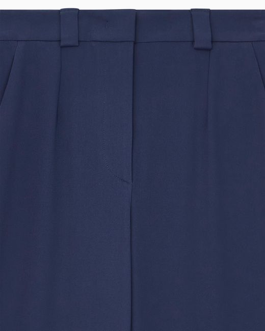 Giorgio Armani Blue Trouser Regular Fit Straight Flat Front