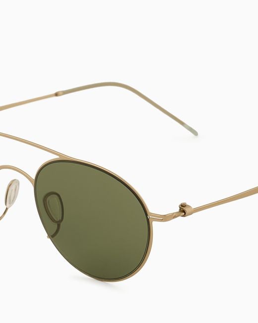Giorgio Armani Green Round Sunglasses for men