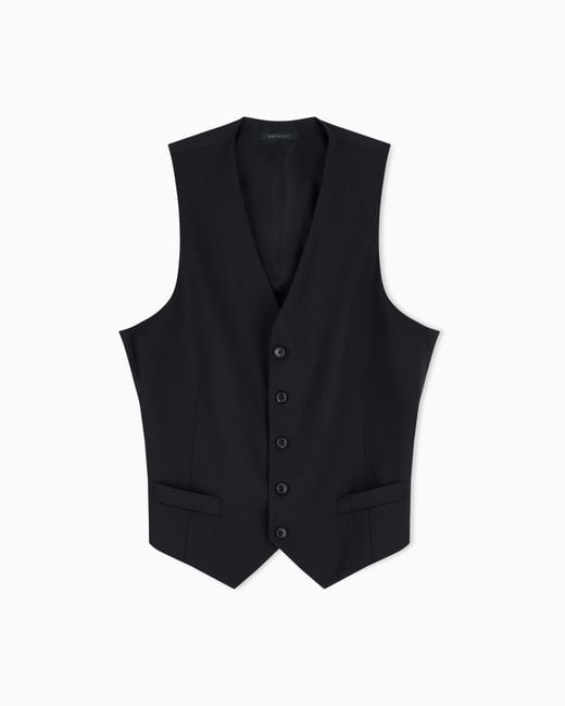 Giorgio Armani Blue Single-Breasted Waistcoat for men