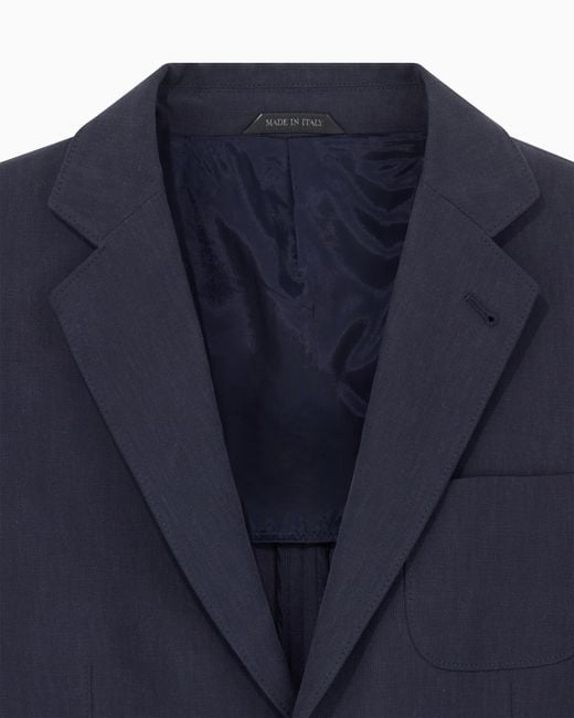 Giorgio Armani Blue Upton Line Single-Breasted Jacket for men