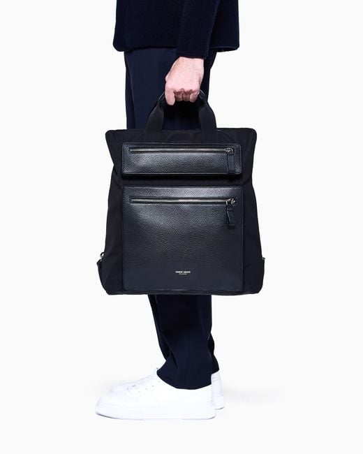 Giorgio Armani Black Convertible Shopper Bag for men