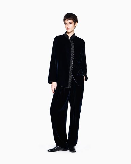 Giorgio Armani Blue Pleated Trousers