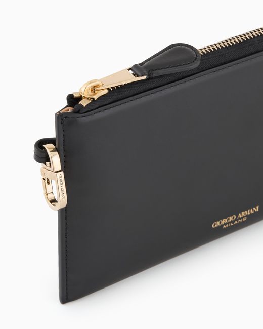 Giorgio Armani Black Leather Wrap-Around Zip Wallet