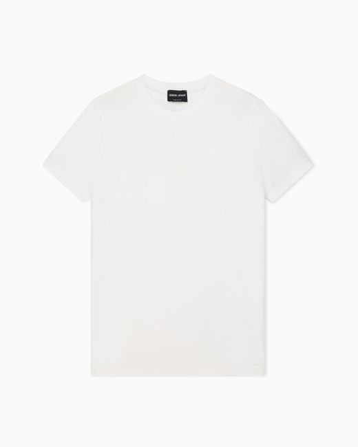 Giorgio Armani White Jersey T-Shirt With A Crew Neck And Short Sleeves
