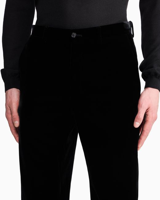 Giorgio Armani Black Velvet Trousers for men