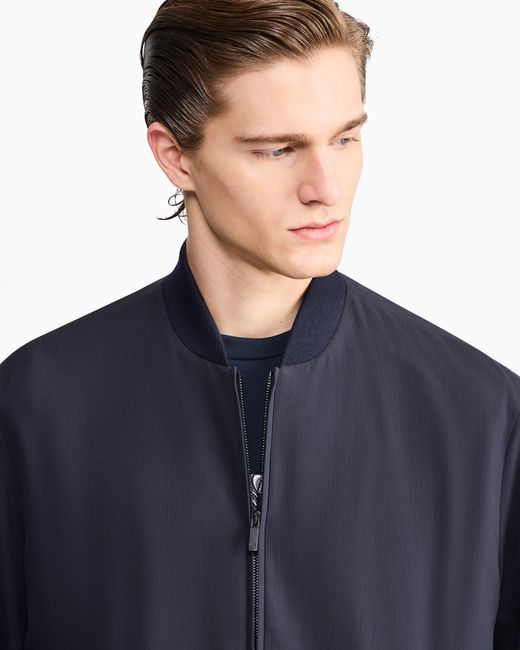 Giorgio Armani Blue Cotton And Cupro Blouson for men