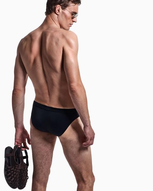 Giorgio Armani Black Logo Swimsuit for men