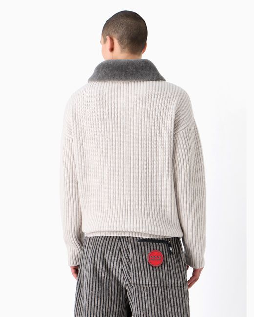 Neve Maglia A Lupetto di Giorgio Armani in White da Uomo