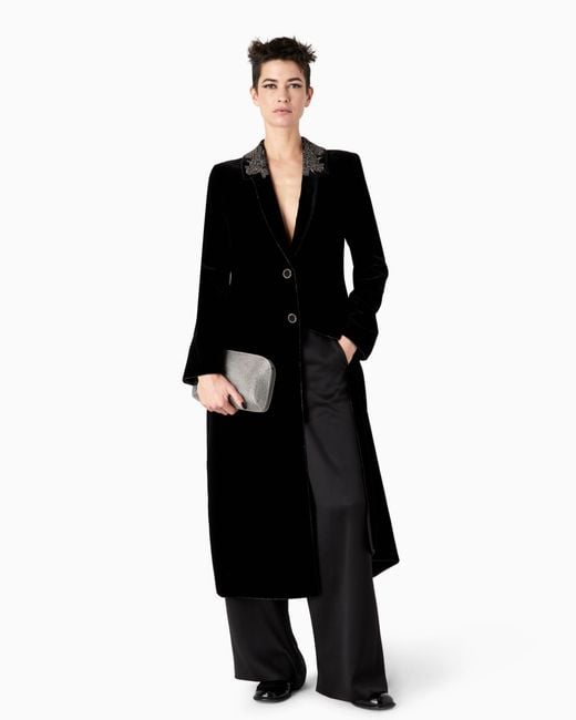 Cappotto Monopetto di Giorgio Armani in Black