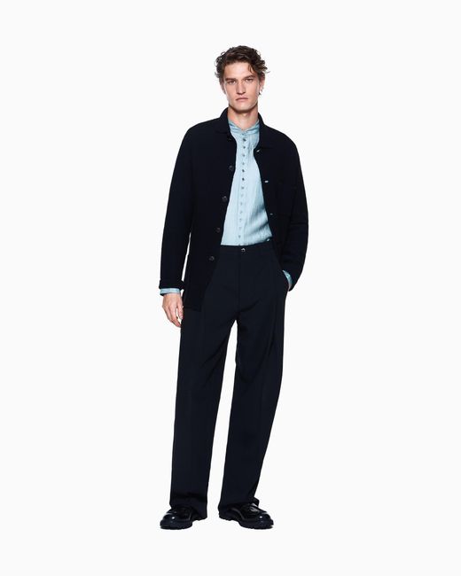 Giorgio Armani Blue Single-Breasted Jacket for men