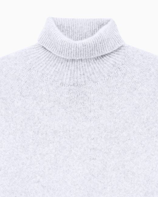 Giorgio Armani White Oversized Turtleneck Sweater