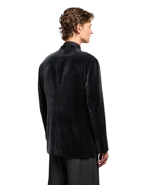Veste De Smoking Croisée Giorgio's En Velours Imprimé Chevron Giorgio Armani pour homme en coloris Black
