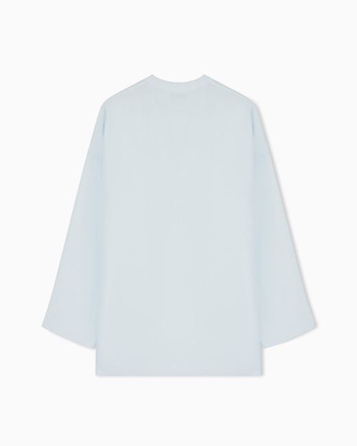 Giorgio Armani Blue Hemp Shirt