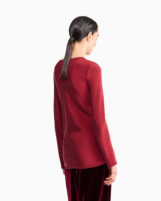 Giorgio Armani Red Slim-Fit Bias-Cut Blouse