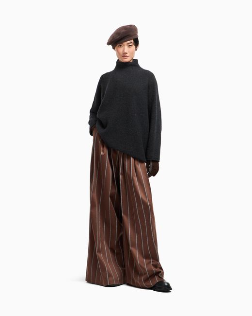 Giorgio Armani Brown Wide-Leg Trousers