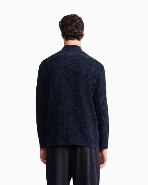 Giorgio Armani Blue Sport Jacket Froissè Stretch Velvet for men
