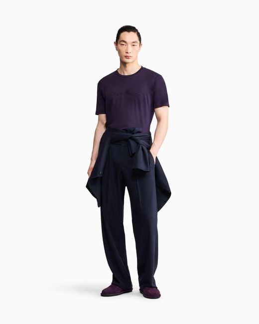 Giorgio Armani Blue Regular Fit T-Shirt for men