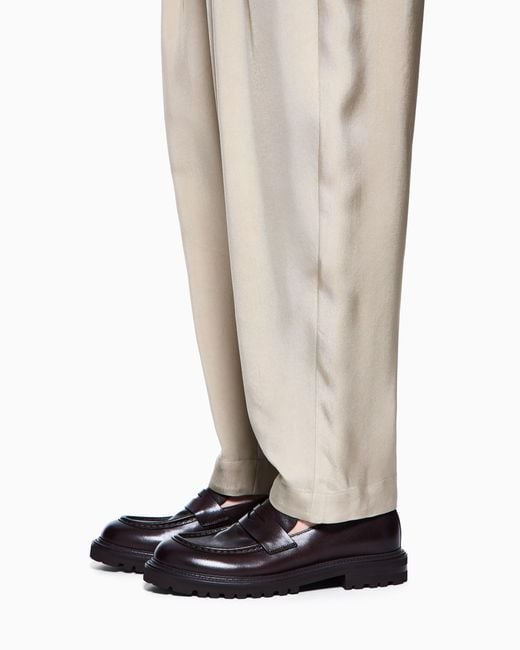 Giorgio Armani White Nappa Leather Loafers for men