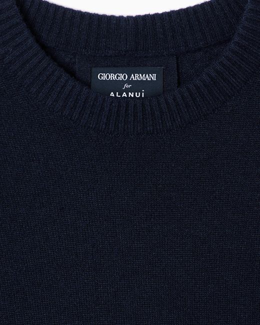 Giorgio Armani Blue For Alanui Cashmere And Silk Crew-Neck Jumper for men