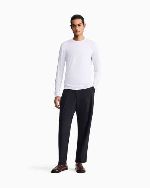Giorgio Armani White Long Sleeve Jumper for men