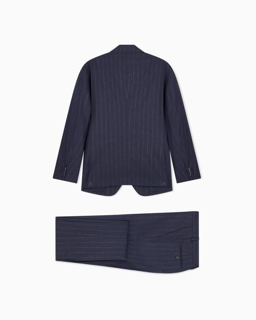 Giorgio Armani Blue Slim-Fit Single-Breasted Suit for men