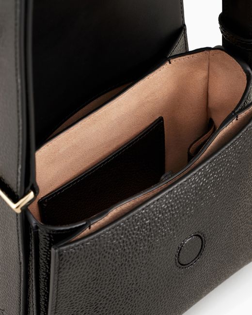 La Prima En Cuir Verni Effet Grain De Riz Giorgio Armani en coloris Black