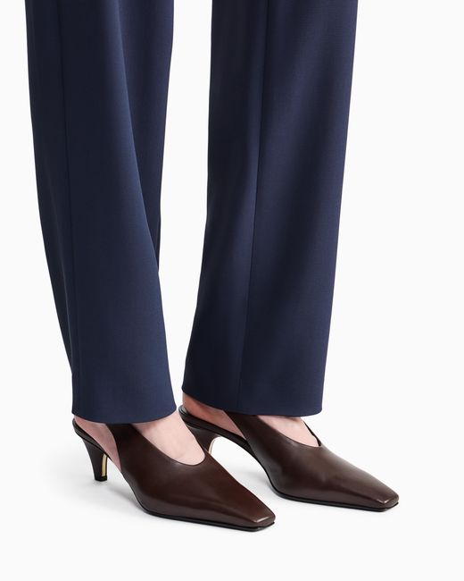 Giorgio Armani White Decollete Shoe Leather Lining And Leather Sole