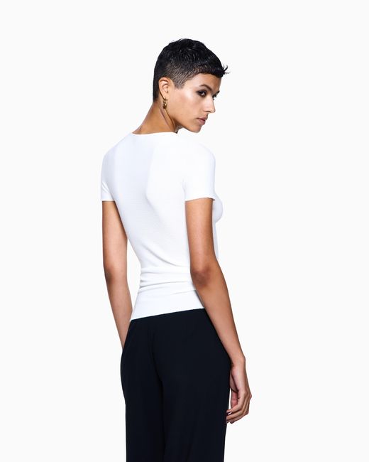 Giorgio Armani White Crew Neck Jumper