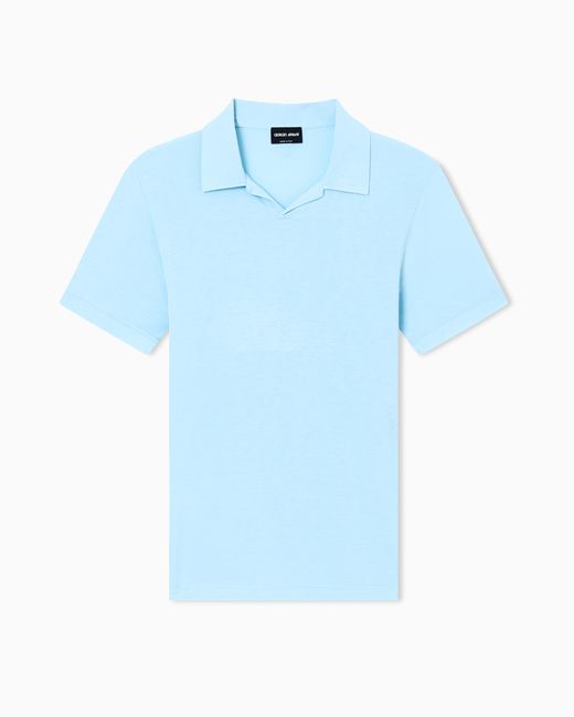 Giorgio Armani Blue Stretch Polo for men