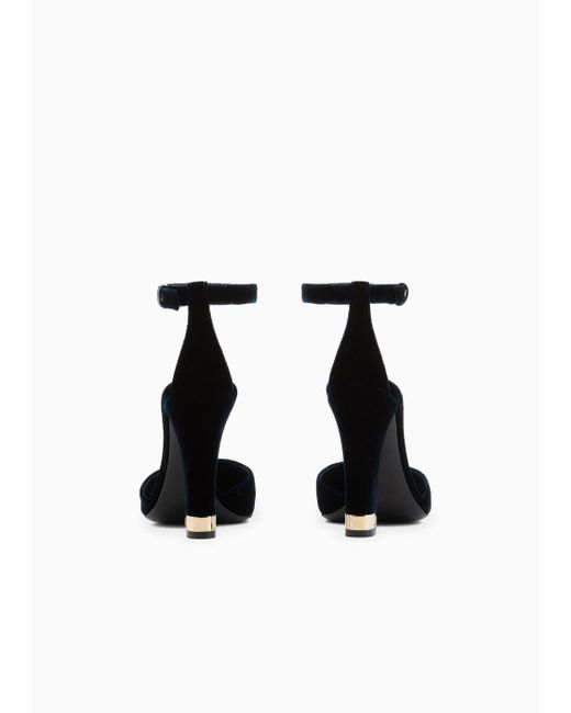 Giorgio Armani White Velvet D'orsay Court Shoes
