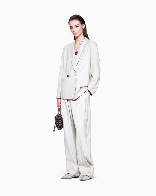 Giorgio Armani White Double-Breasted Jacket