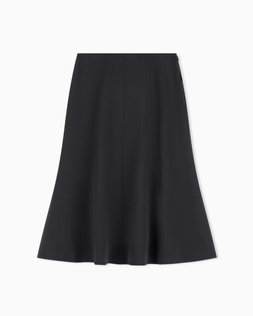 Giorgio Armani Black Silk Midi Skirt