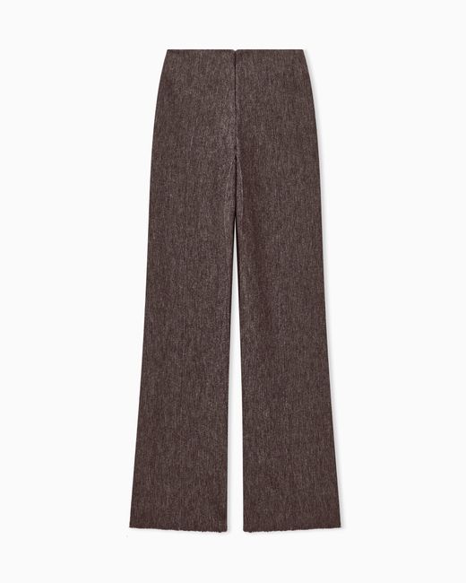 Giorgio Armani Brown Trouser Wide-Leg Virgin Wool Jersey With Back Zip